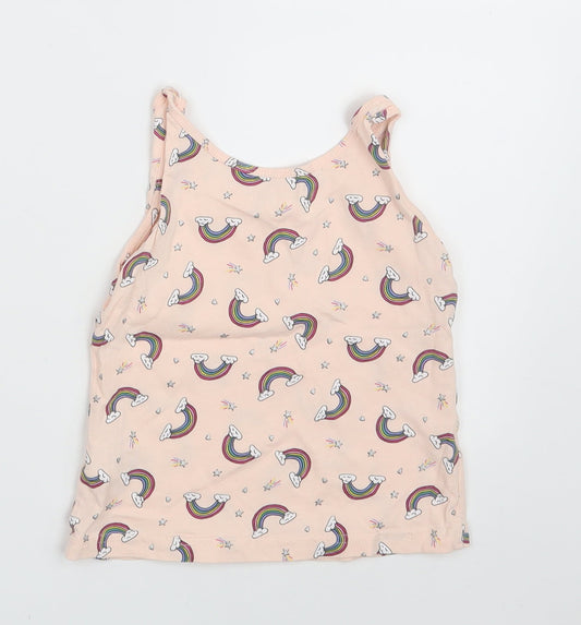 Primark Girls Pink Geometric Camisole Tank Size 4-5 Years
