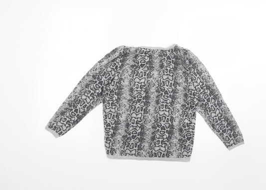 limited collection Womens Silver Animal Print Pullover Jumper Size 10