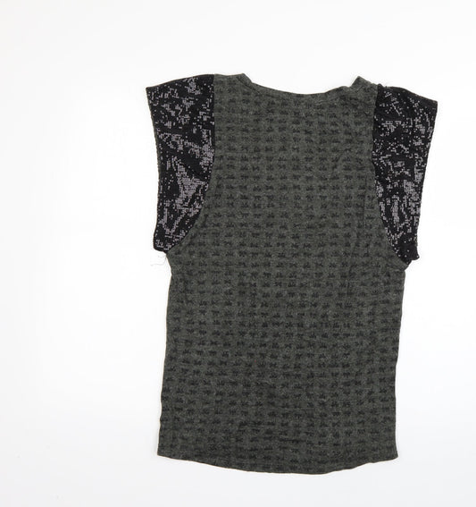 max c Womens Green Basic T-Shirt Size 10