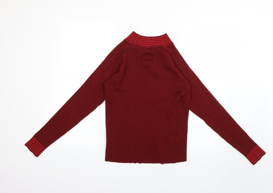 NEXT Womens Red Striped Pullover Jumper Size 12