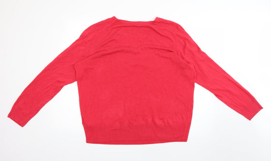 marks Womens Red Pullover Jumper Size 20