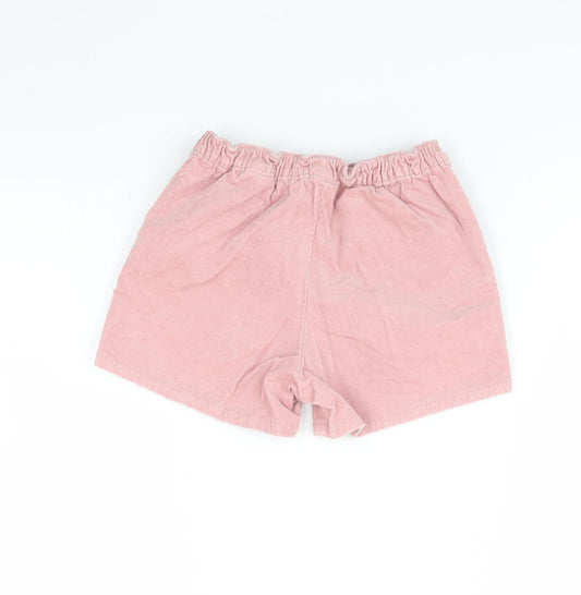 H&M Girls Pink Corduroy Cut-Off Shorts Size 6 Years