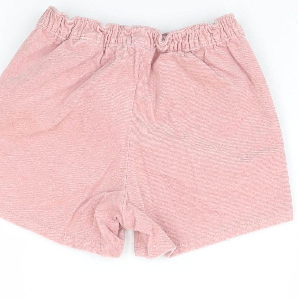 H&M Girls Pink Corduroy Cut-Off Shorts Size 6 Years