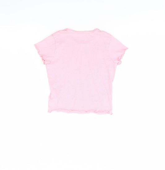 Primark Girls Pink Basic T-Shirt Size 11 Years
