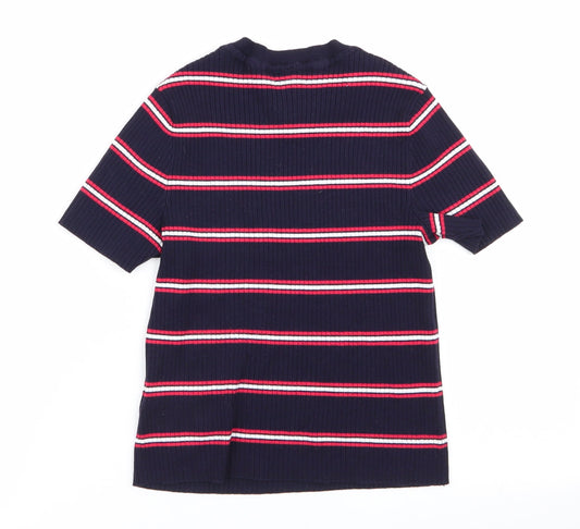 Divided by H&M Womens Multicoloured Striped Basic T-Shirt Size 6