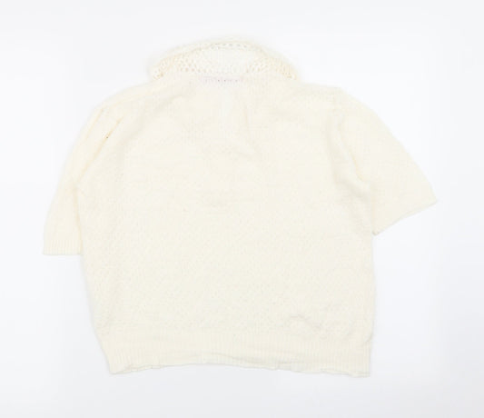 amalina Womens White Basic Polo Size 10