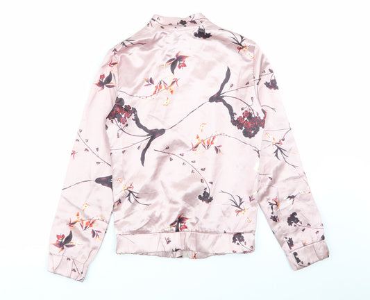 be you Womens Pink Floral Full Zip Jumper Size 8