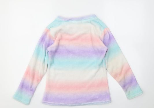 JUST LIKE YOU Girls Multicoloured Striped Top Pyjama Top Size 10-11 Years