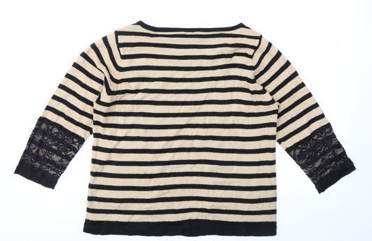 JULIPA Womens Multicoloured Striped Pullover Jumper Size 12