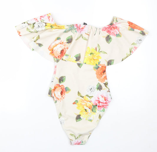 New Look Womens Beige Floral Catsuit One-Piece Size 8