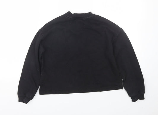 River Island Girls Black Pullover Sweatshirt Size 9-10 Years