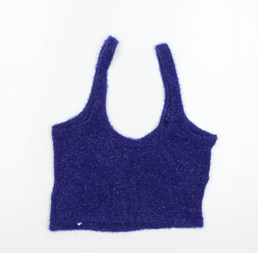 Bershka Womens Blue Basic Tank Size M