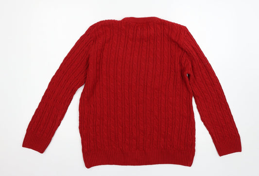 CHIC Womens Red Pullover Jumper Size L