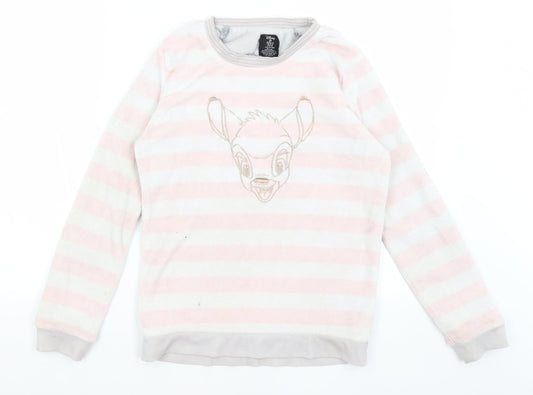 Disney Womens Grey Striped  Pullover Jumper Size XS  - Bambi