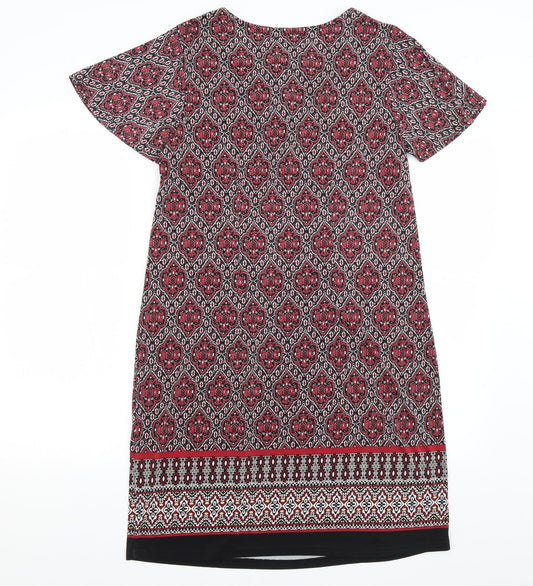 Intuition Womens Black Paisley A-Line Size 12