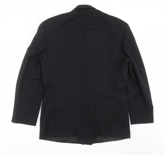 profilo Mens Black Geometric Jacket Suit Jacket Size 40