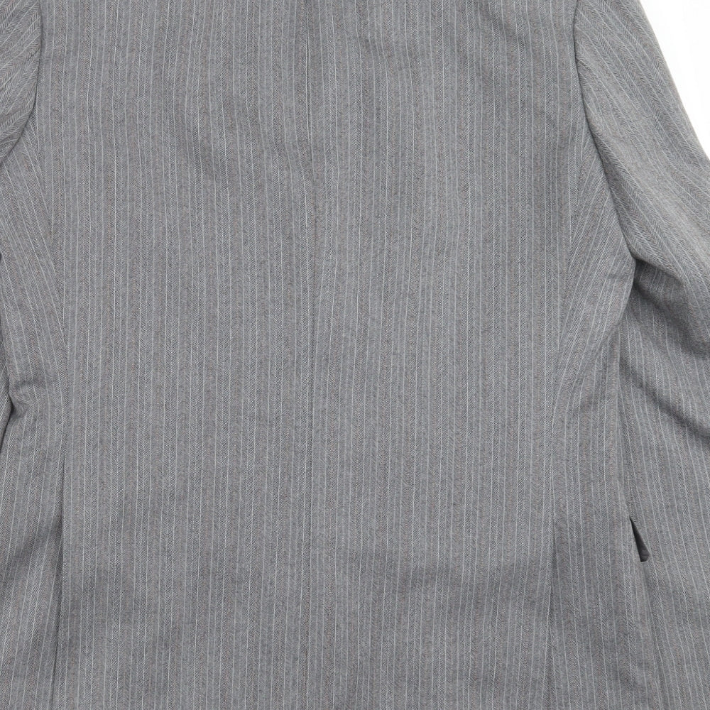 Marks and Spencer Mens Grey Striped Jacket Suit Jacket Size 40