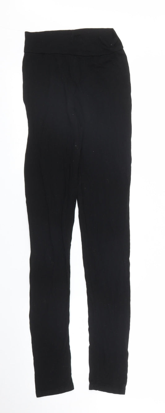 PRETTYLITTLETHING Womens Black Carrot Leggings Size 10 L26 in