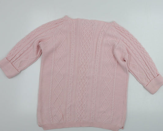 TRU Womens Pink Pullover Jumper Size M
