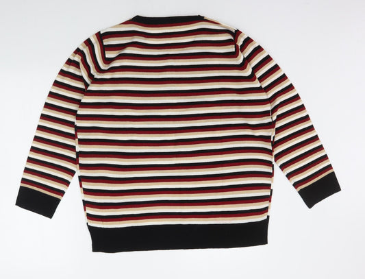 EWM Womens Multicoloured Striped Pullover Jumper Size L