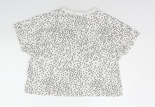 New Look Womens White Polka Dot Basic T-Shirt Size S