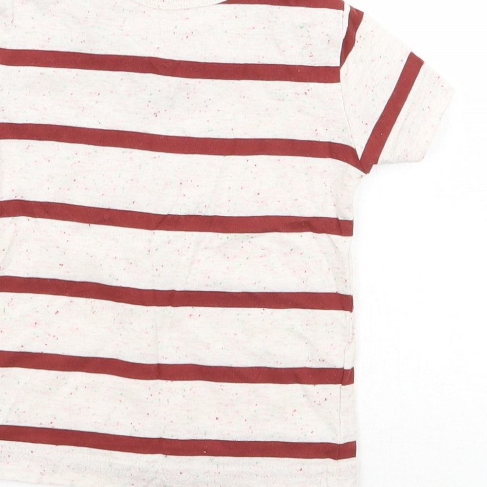 NEXT Boys Ivory Striped Basic T-Shirt Size 3-6 Months