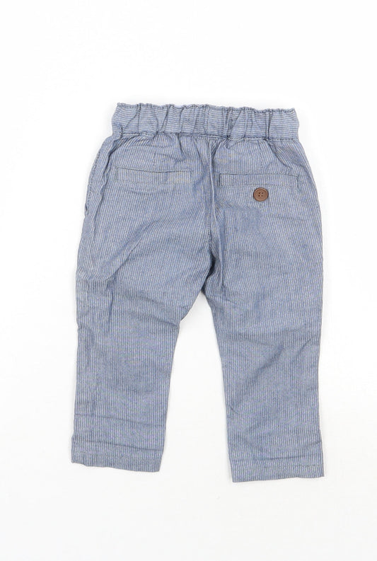 NEXT Boys Blue Striped Capri Trousers Size 3-6 Months