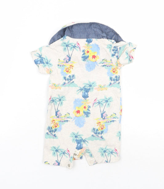 RJR.John Rocha Girls Grey Floral Babygrow One-Piece Size 0-3 Months
