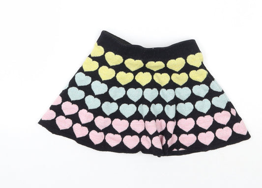 H&M Girls Black Geometric A-Line Skirt Size 18 Months