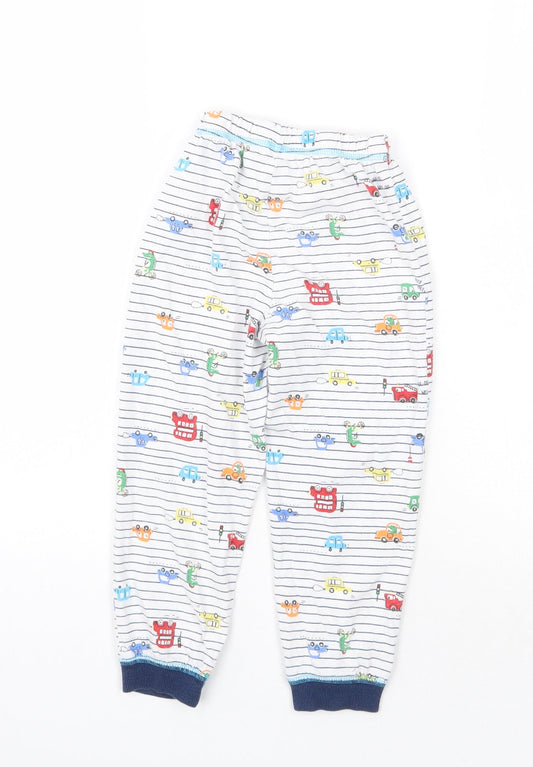 Matalan Girls White Striped Pyjama Pants Size 4-5 Years