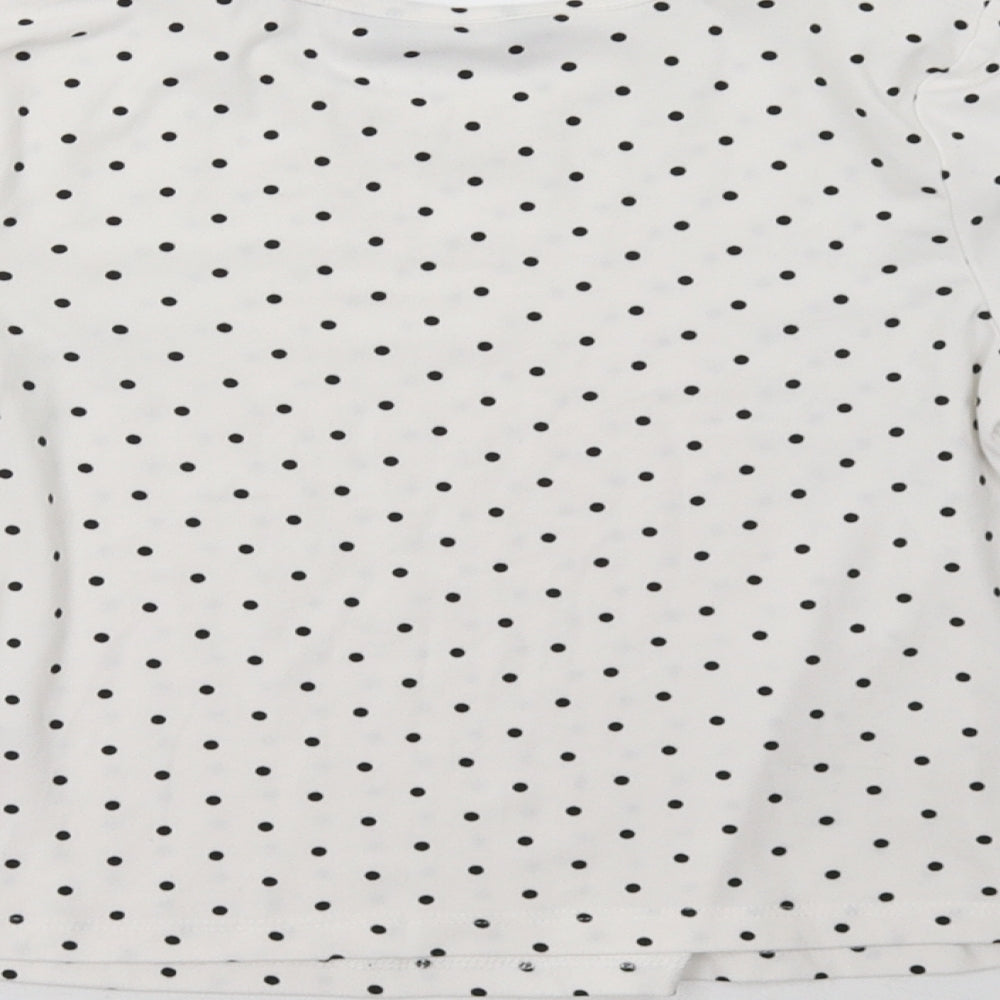 Primark Girls White Polka Dot Pullover Sweatshirt Size 7-8 Years