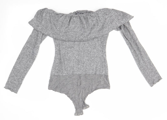 Zara Womens Grey Bodysuit One-Piece Size S