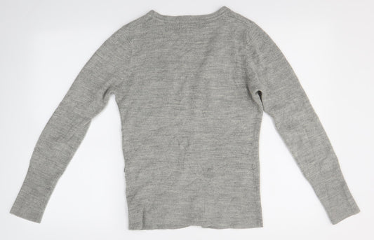 Evie Womens Grey Cardigan Jumper Size 10
