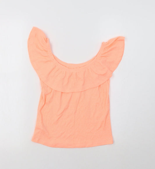 Miss E-Vie Girls Orange Basic Blouse Size 13-14 Years