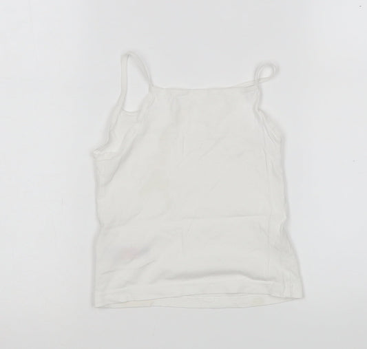 Primark Girls White Basic Tank Size 4-5 Years