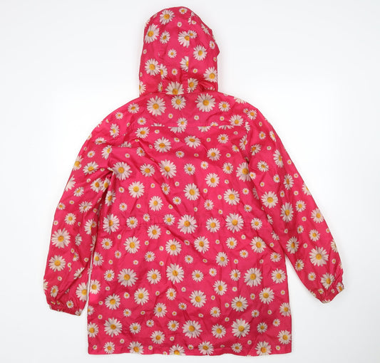 harvey & Jones Womens Pink Floral Rain Coat Coat Size 12