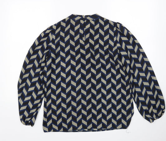 Stella Morgan Womens Multicoloured Herringbone Basic Blouse Size 10