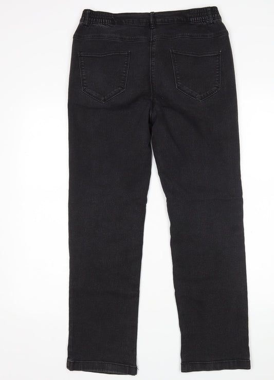 Prewron Womens Black Straight Jeans Size 12 L28 in