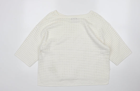 NEXT Womens White Pullover Jumper Size 14