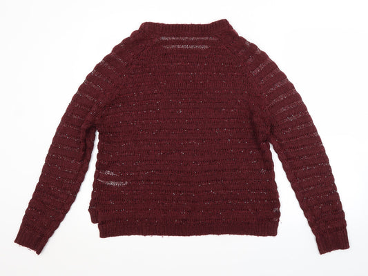 Preworn Womens Purple Striped Pullover Jumper Size 16