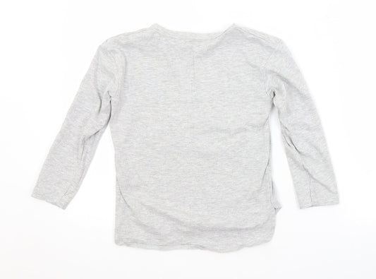 George Girls Grey Batik Basic T-Shirt Size 5-6 Years