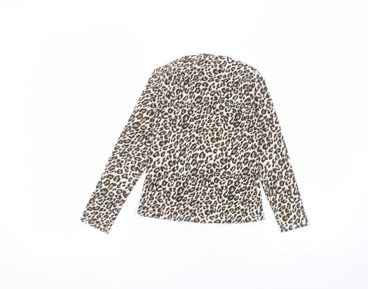 George Boys White Animal Print Basic T-Shirt Size 7-8 Years