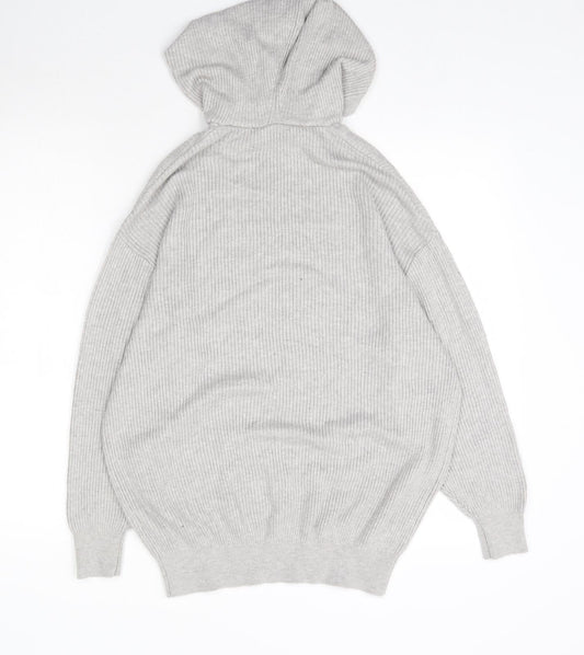 Preworn Womens Grey Knit Pullover Hoodie Size L