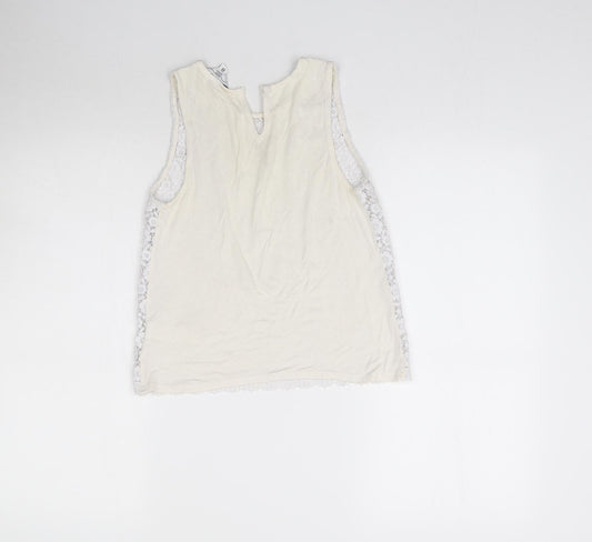 New Look Womens White Lace Basic Blouse Size 8