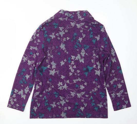 EWM Womens Purple Geometric Cardigan Jumper Size 12 - Top and cardigan in one