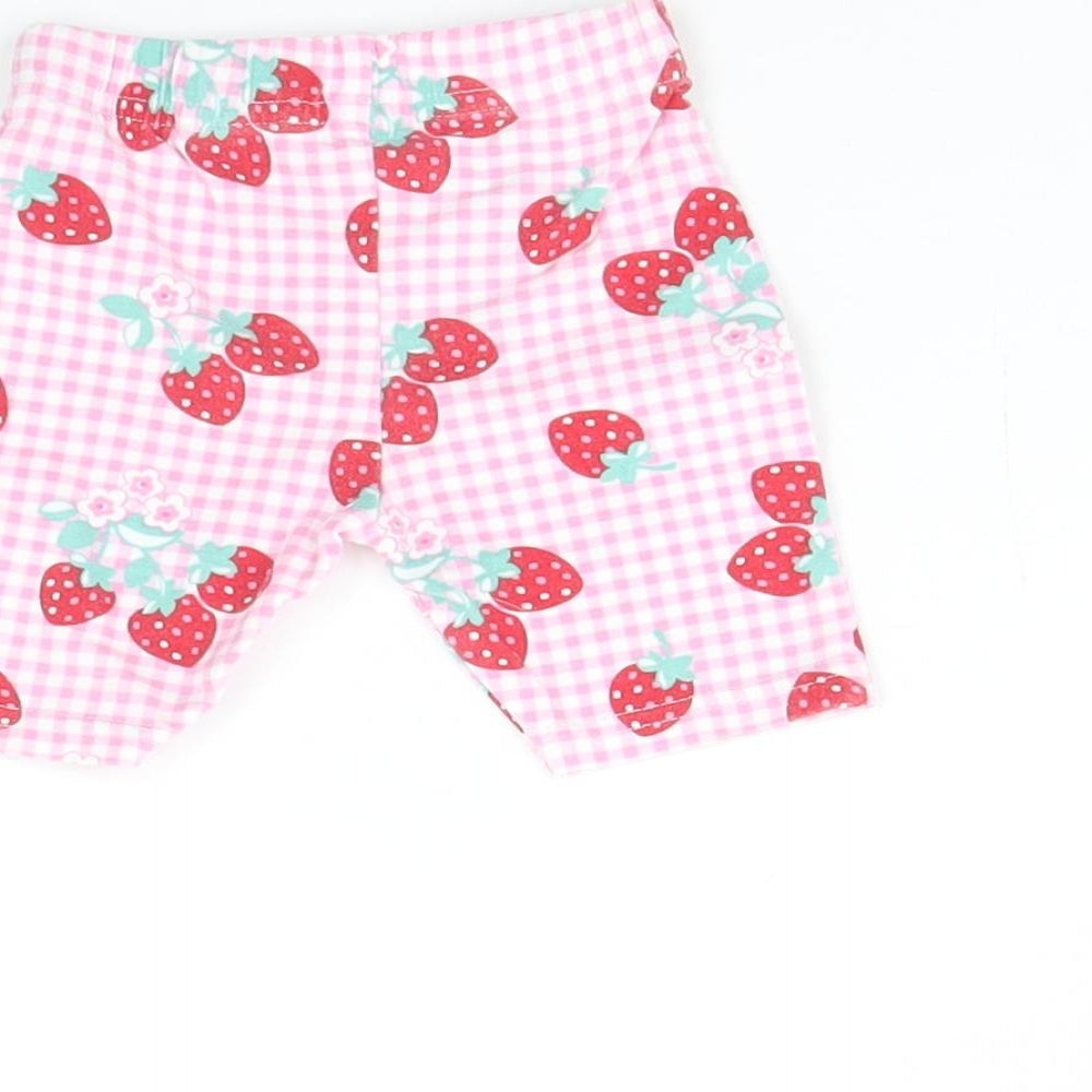George Girls Pink Plaid Cropped Trousers Size 0-3 Months - Strawberry