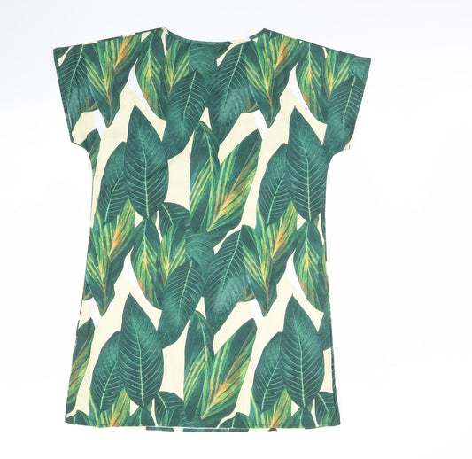 SheIn Womens Green Floral Shirt Dress Size S