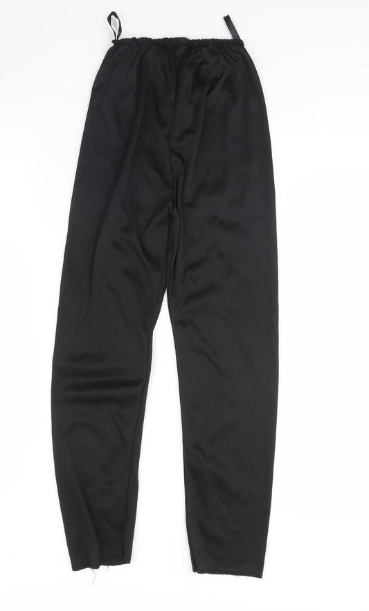 Preworn Girls Black Capri Trousers Size 8 Years - Halloween