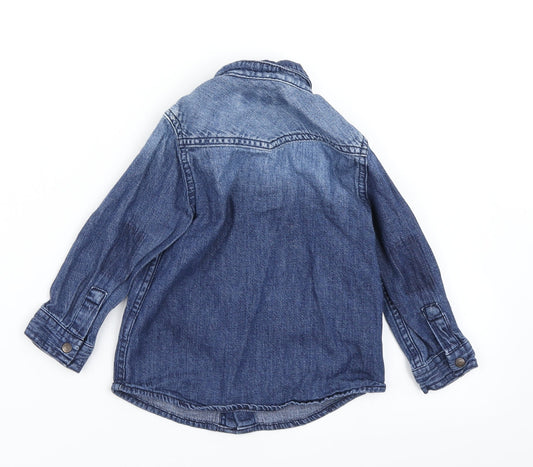 NEXT Girls Blue Denim Basic Button-Up Size 12-18 Months