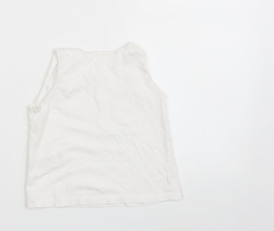 Primark Girls White Cropped Tank Size 4-5 Years
